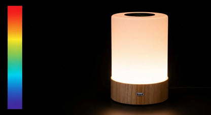 Chroma white portable RGB touch lamp for desks.