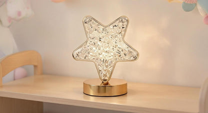 LunaSphere 3D moon crystal lamp with touch dimming.