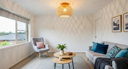 Serene™ Handmade Boho Bamboo Ceiling Light | Wicker Fixture for Bedroom & Hallway VelunaLumin