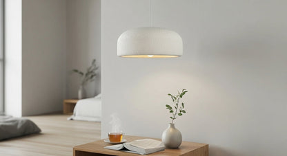 ZenGlow Organic Pendant Light: Japanese Minimalist Ceiling Lamp | E14 Ambient Droplight for UK/EU Homes | VelunaLumin VelunaLumin