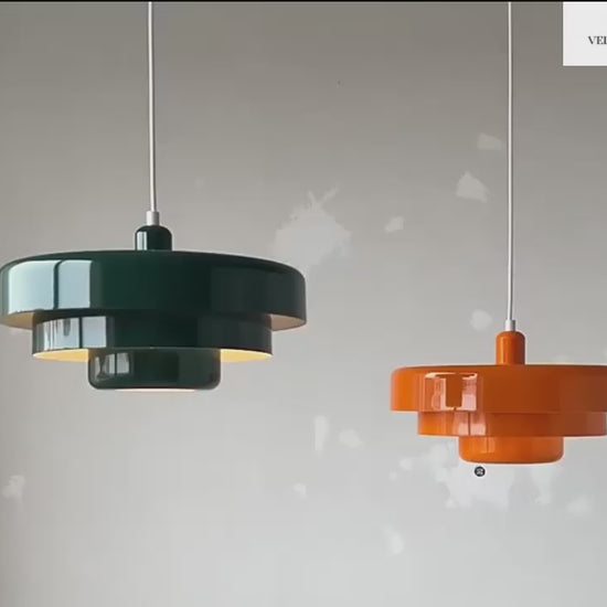 Fluxia organic-shaped amber glass pendant light.