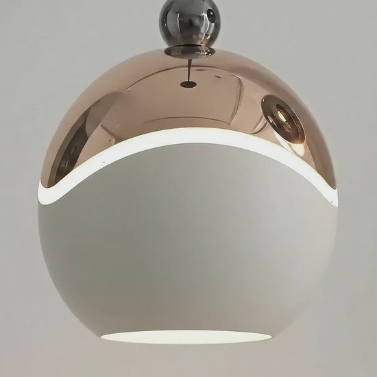 AuraSpire Architectural Pendant Light in a soft Off-White and Black finish, featuring a minimalist aluminum body and optical spotlight lens. VelunaLumin.