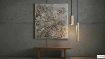 TerraGlow Natural Stone Pendant Light - Hand-carved yellow cave stone lamp with built-in G9 LED, showing unique natural textures and imperfections. VelunaLumin.