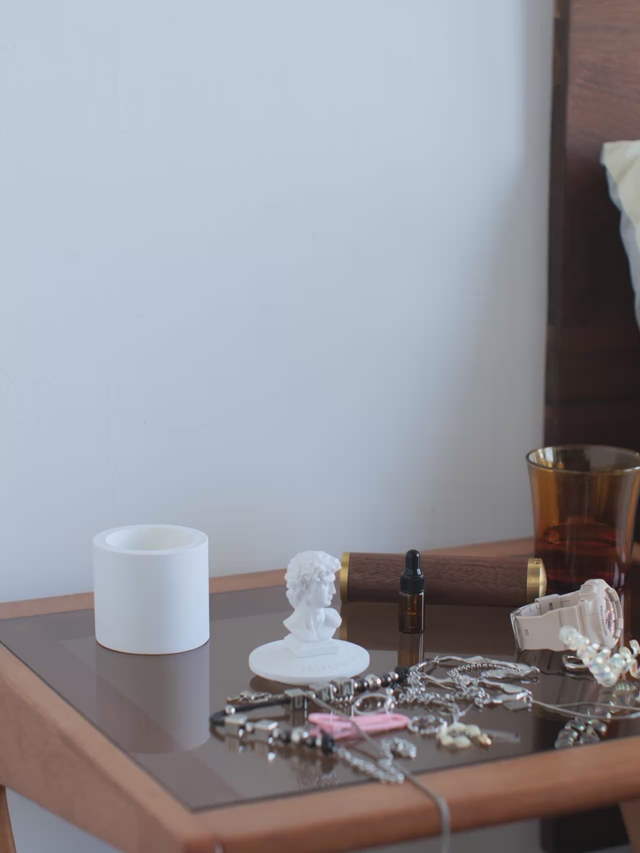 Ordo solid wood detachable LED desk lamp and organizer.