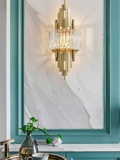 Aura Crystal Prism Sconce | Nordic Luxury Wall Light for Living Room & Hallway