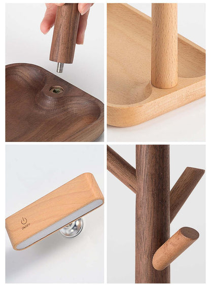 Ordo solid wood detachable LED desk lamp and organizer.